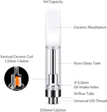 CBD Oil THC Compatible 510 Thread |Refillable cbd Vaping Ceramic Coil Cartridge